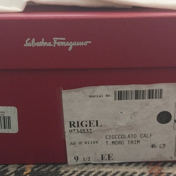 Salvatore Ferragamo Men's Dark Brown Leather Dress Shoes - Picture 7 of 16